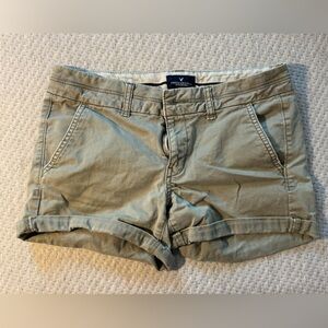 American Eagle Outfitters Olive Green Rolled Hem Women's Shorts